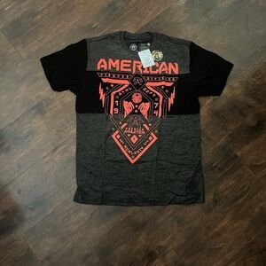 American Fighter Charcoal and Red Graphic Tee